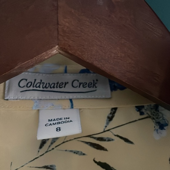 Coldwater Creek Yellow Floral woman’s  Shirt new without tags - Picture 2 of 3